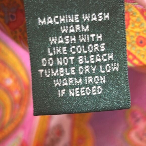 Lauren Ralph Lauren cotton boho multi print bright ruffle blouse XL - Picture 10 of 12
